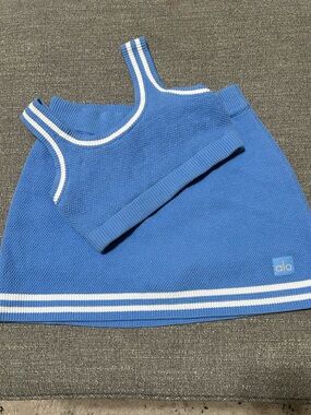 Alo Tennis Club Knit Skirt and Bra Set